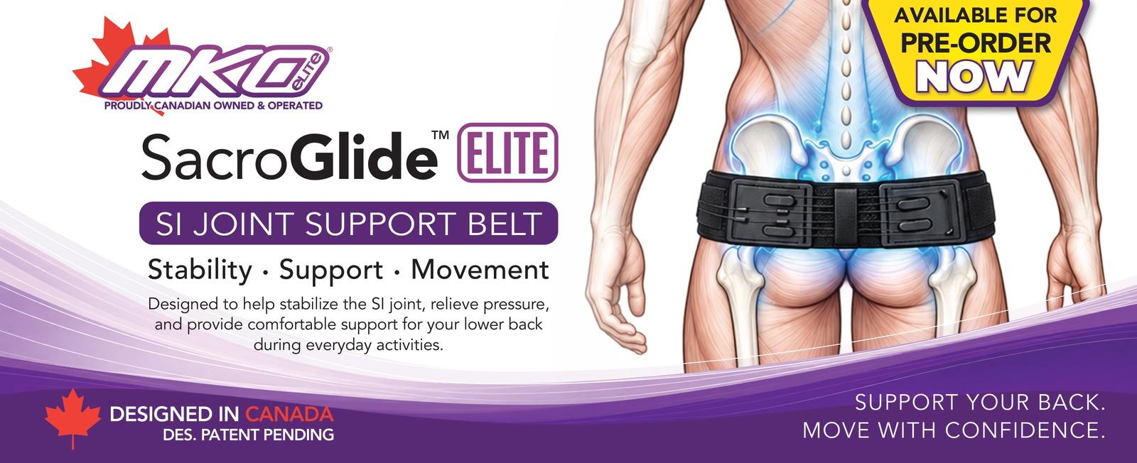 MKO SacroGlide Elite SI Joint Support Belt